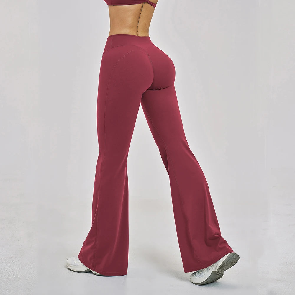 High Waisted Wide Leg Yoga Pants Butt Lift Leggings