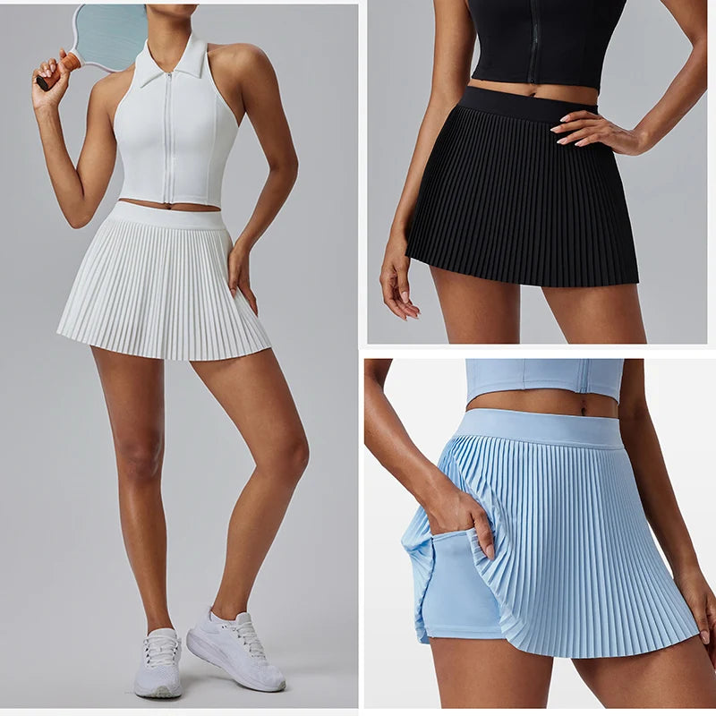 Women Pleated Skirt Shorts
