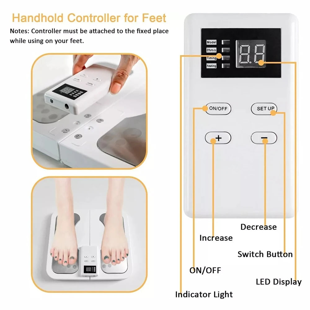 Foot Massager Electric Stimulator for Circulation Feet Legs Heating Pulse Muscle Massage Device