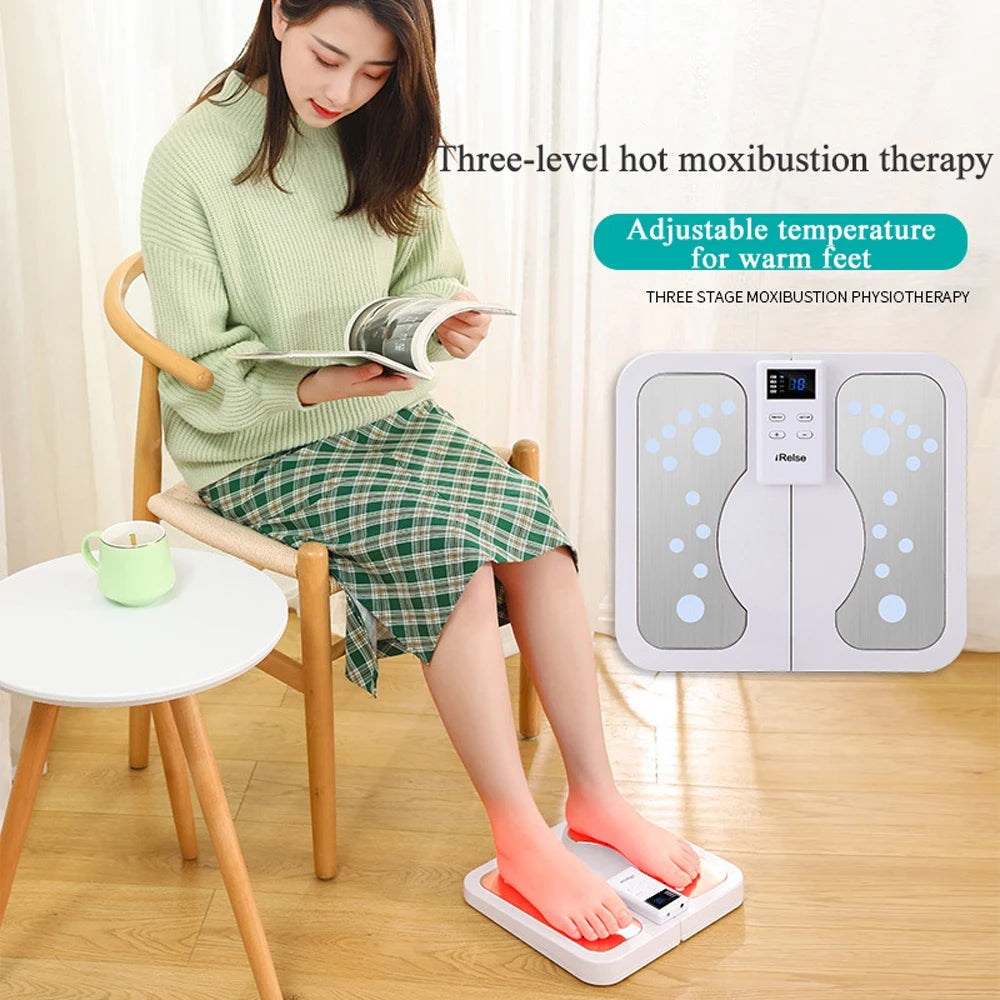 Foot Massager Electric Stimulator for Circulation Feet Legs Heating Pulse Muscle Massage Device