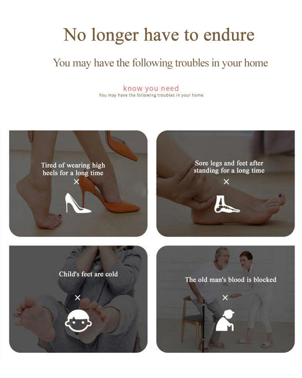 Foot Massager Electric Stimulator for Circulation Feet Legs Heating Pulse Muscle Massage Device