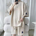 Men's Waffle Casual T-shirt + Shorts Suit