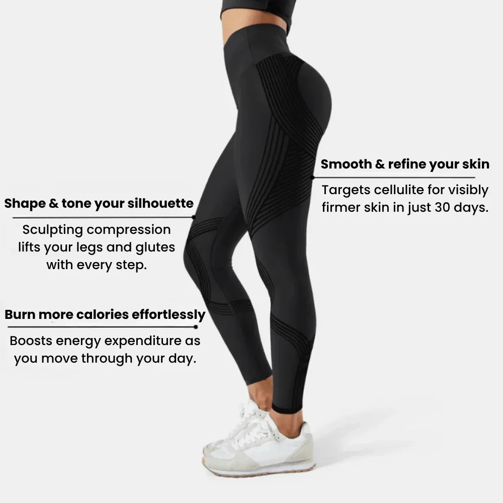 Women High Waist Slimming Cellulite Compression Leggings