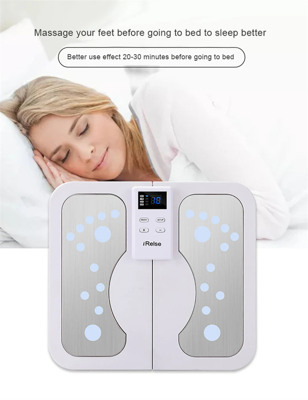 Foot Massager Electric Stimulator for Circulation Feet Legs Heating Pulse Muscle Massage Device